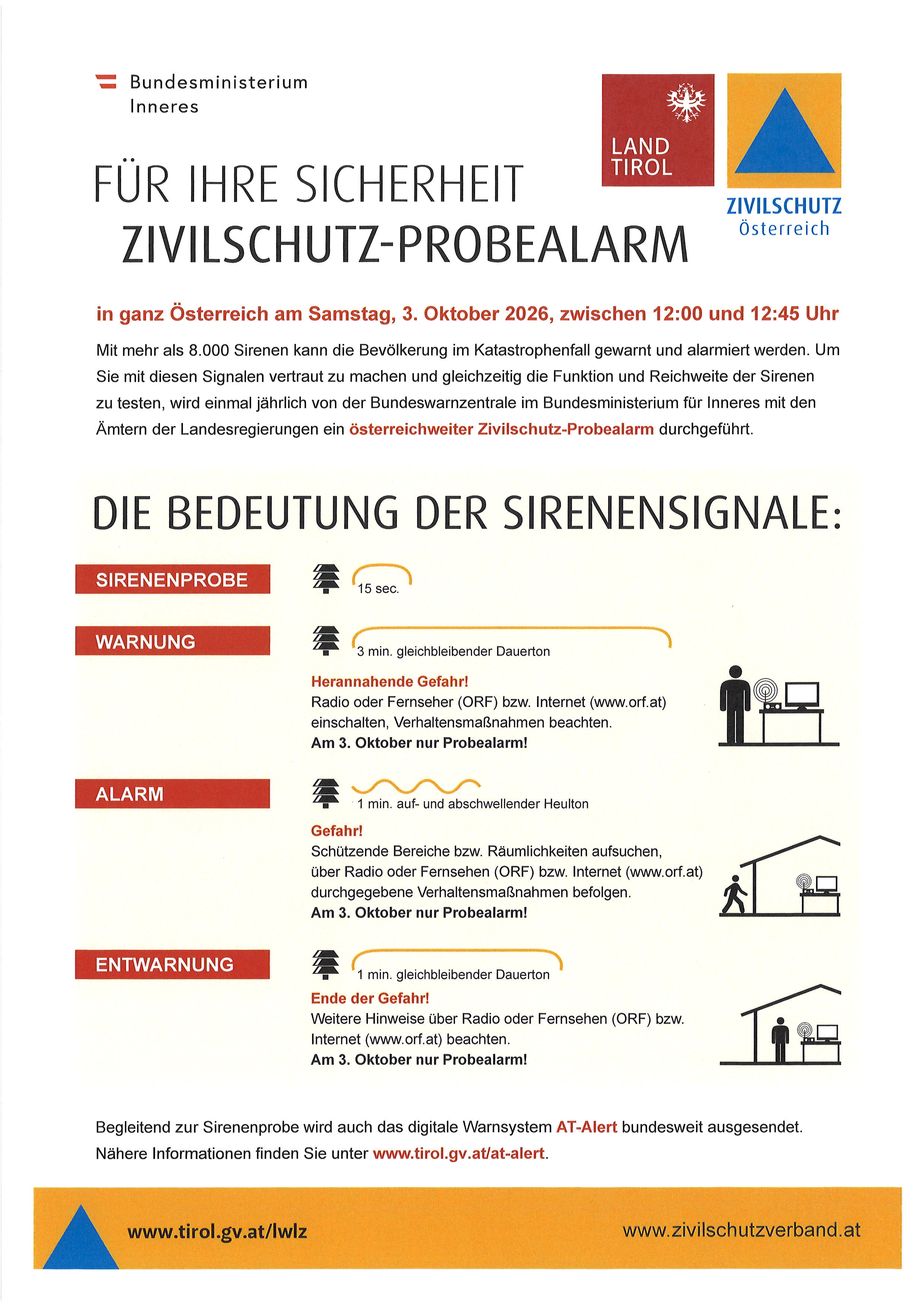 Flyer Zivilschutz-Probealarm