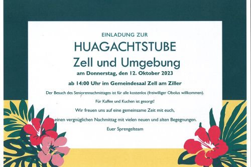 Einladung Huagachtstube